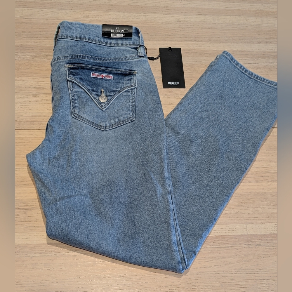Hudson Mid Rise Straight Icy Blue Denim Jeans Women's 4/27 BRAND NEW w/ TAG